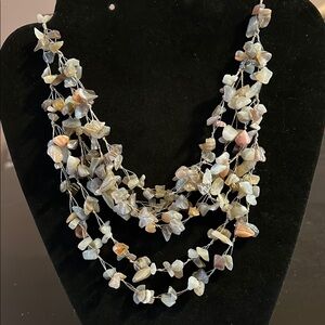 Multi-Strand Stone Chip Necklace